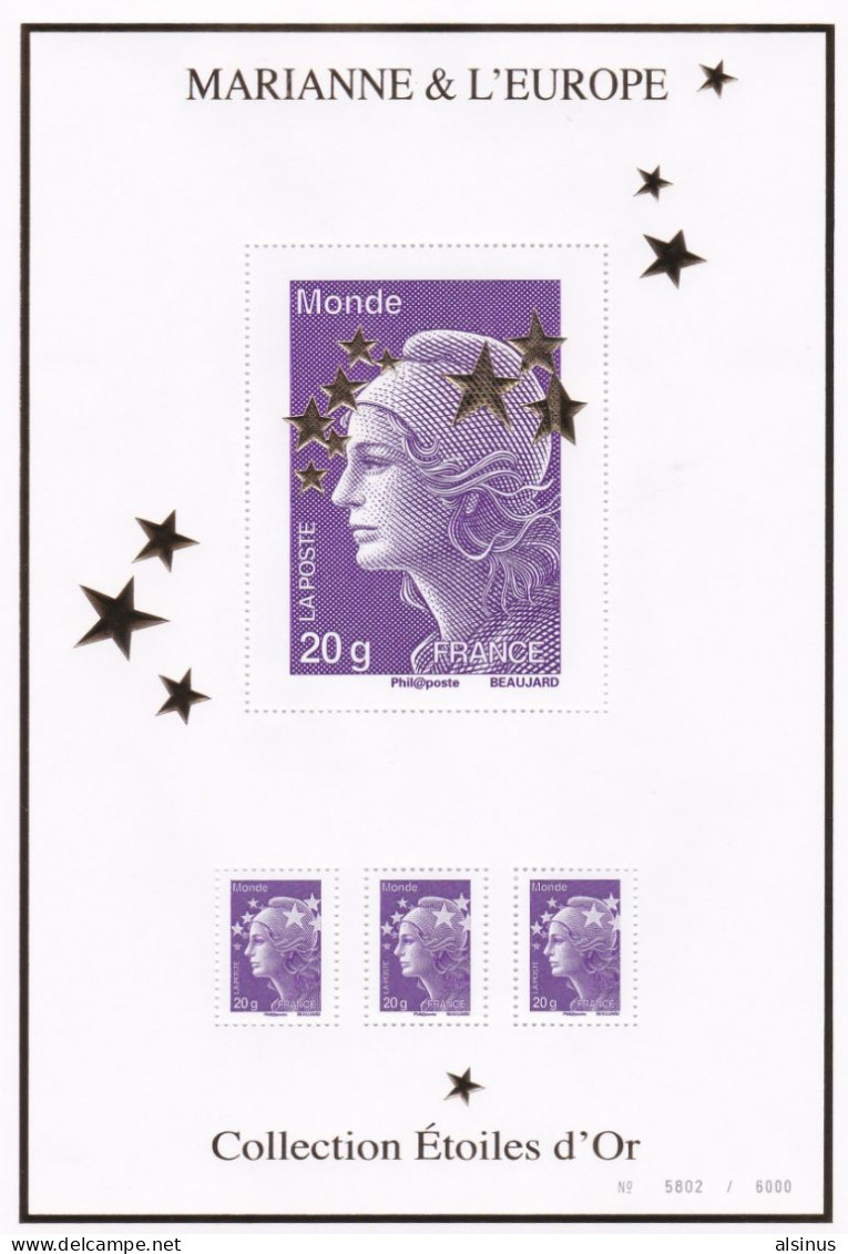 FRANCE - 2012 - COFFRET MARIANNE ET L'EUROPE - 15 BLOCS-FEUILLETS - COFFRET NUMERO 5802 SUR 6000 - ETAT NEUF