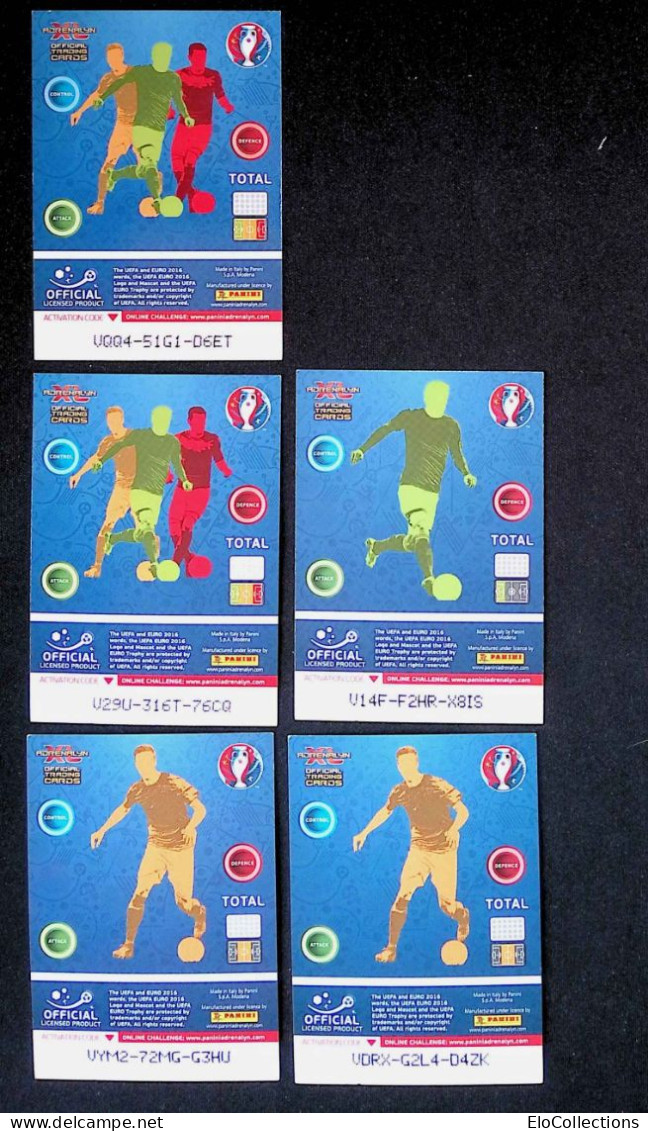 Trading Cards, Carte De Collection, Sports, Football, UEFA And EURO 2016, Panini, LOT DE 5 TRADIND CARDS - Trading-Karten
