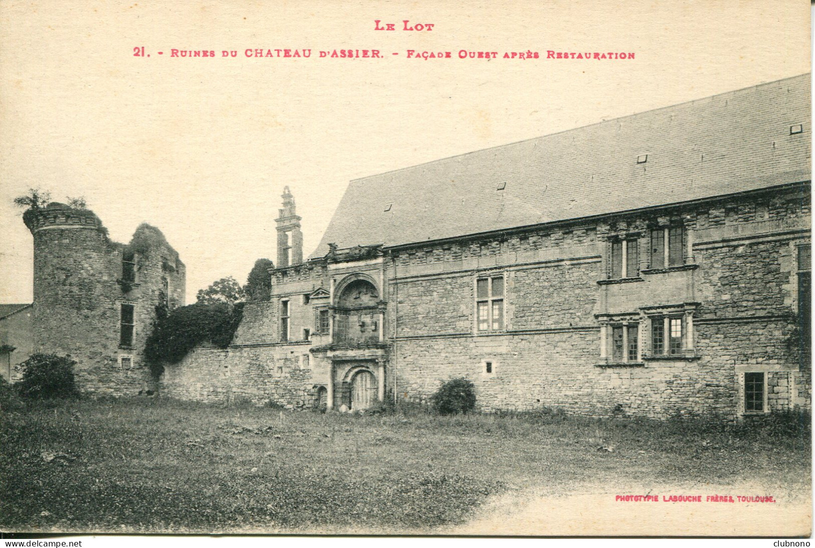 CPA -  ASSIER -  RUINES DU CHATEAU - FACADE OUEST  (IMPECCABLE) - Assier