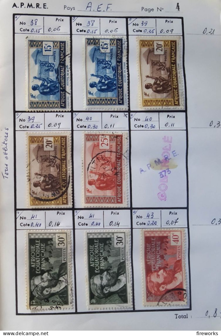 85 Timbres Colonies Françaises (AEF - Grandes Comores - Chari Bangui) - Used Stamps