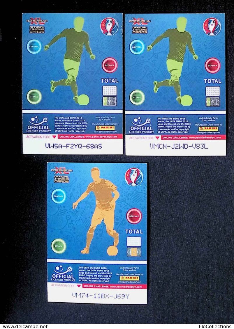 Trading Cards, Carte De Collection, Sports, Football, UEFA And EURO 2016, Panini, LOT DE 3 TRADIND CARDS - Trading-Karten