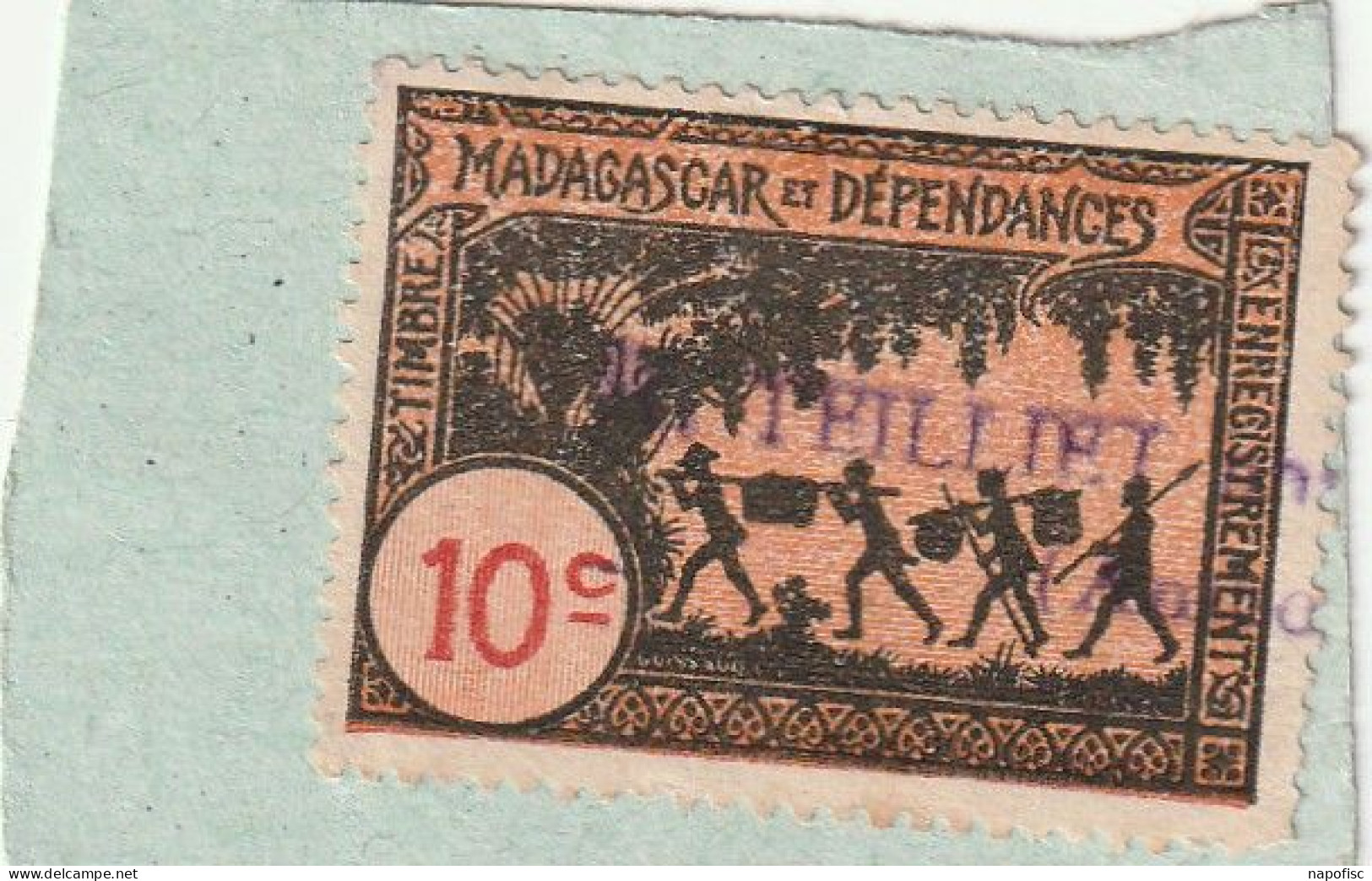 Madagascar & Dépendances Timbre Fiscal Enregistrement 10 C - Otros & Sin Clasificación