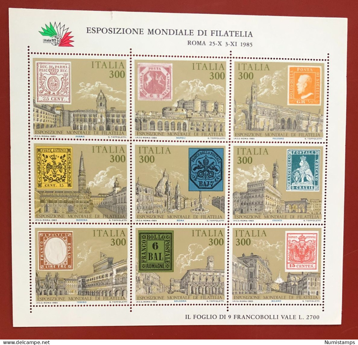 Italia - International Stamp Exhibition - 1985 - Blocks & Sheetlets