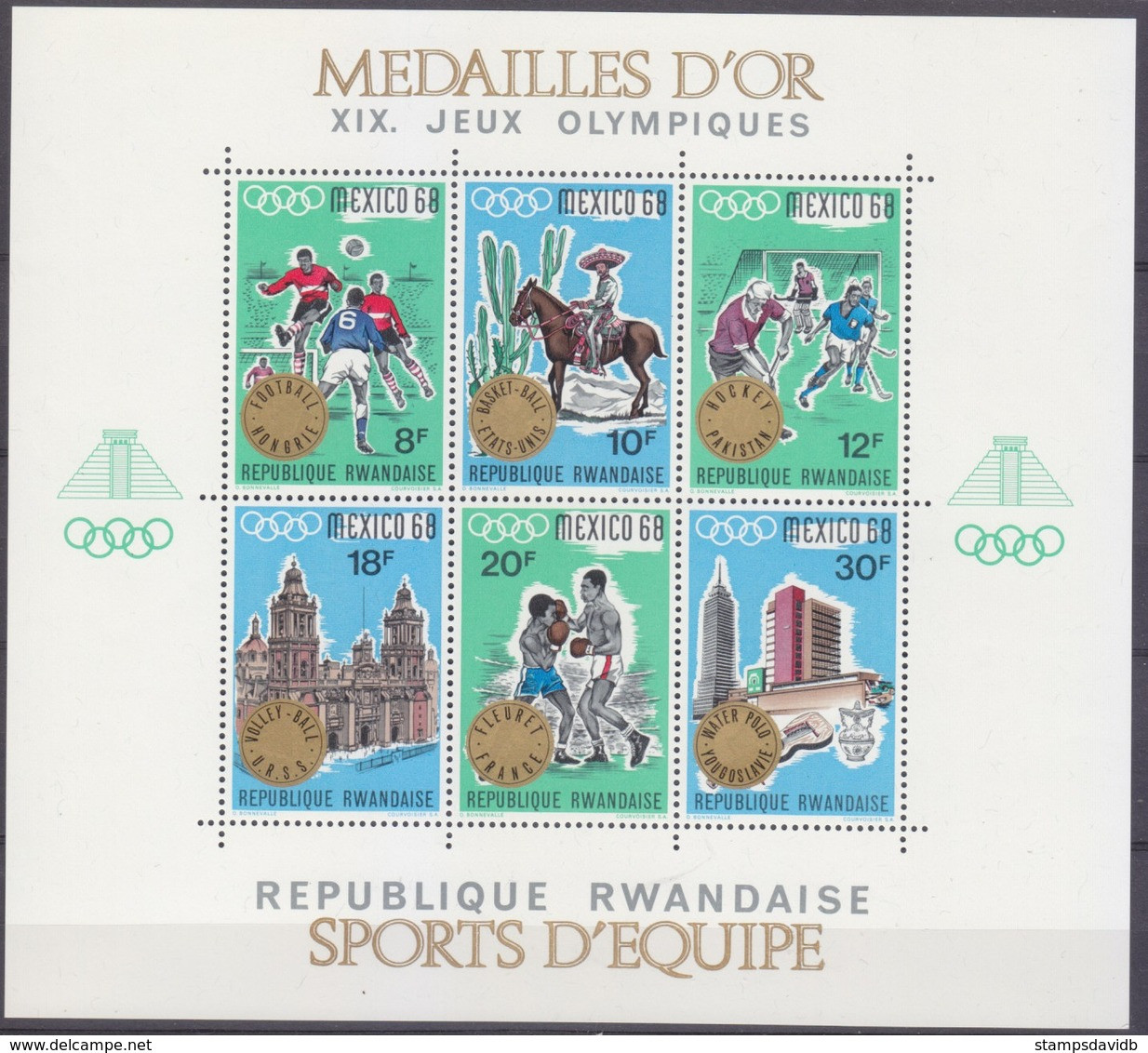 1968	Rwanda	296-301/B15	1968 Olympic Games In Mexiko	10,00 € - Estate 1968: Messico