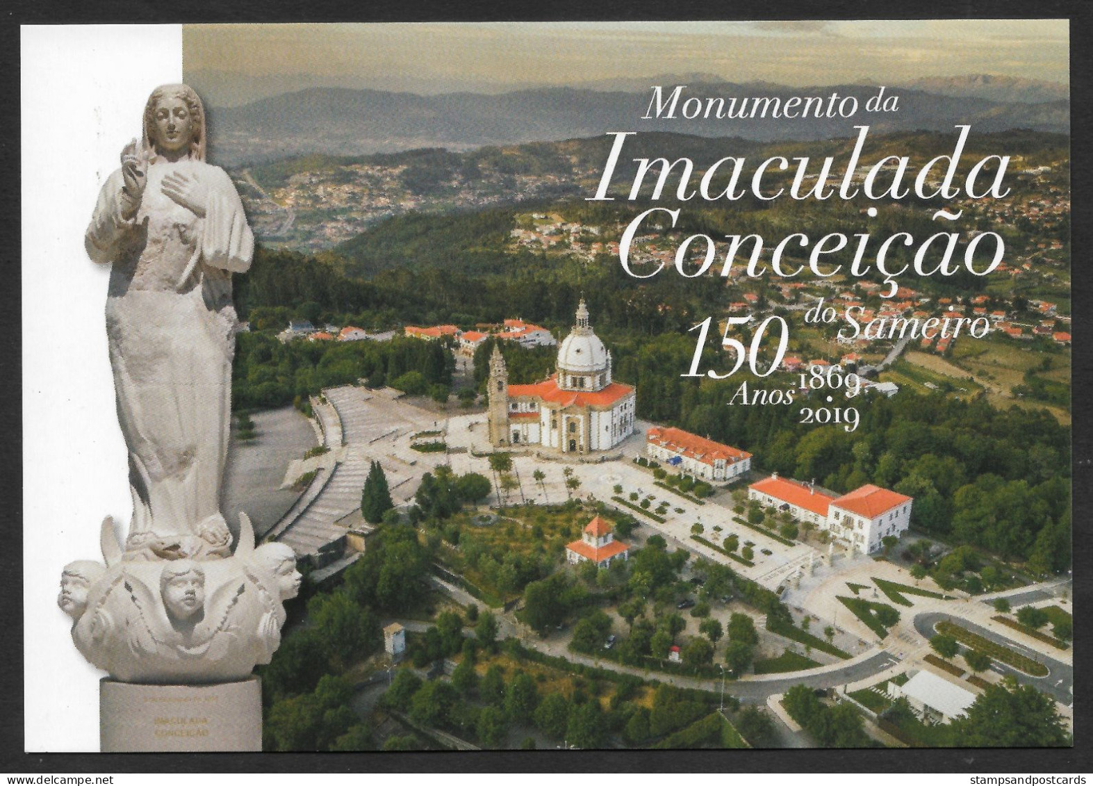 Portugal Carte Entier Postal Notre-Dame Immaculée Conception Basilique Sameiro Braga 2019 Stationery Sanctuary - Entiers Postaux