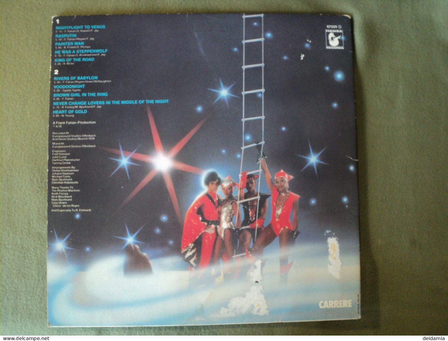 33 TOURS BONEY M. 1978. HANSA RECORDS CARRERE 67 225 NIGHTFLIGHT TO VENUS / RASPUTIN / PAINTER MAN / HE WAS A STEPPENWOL - Disco, Pop