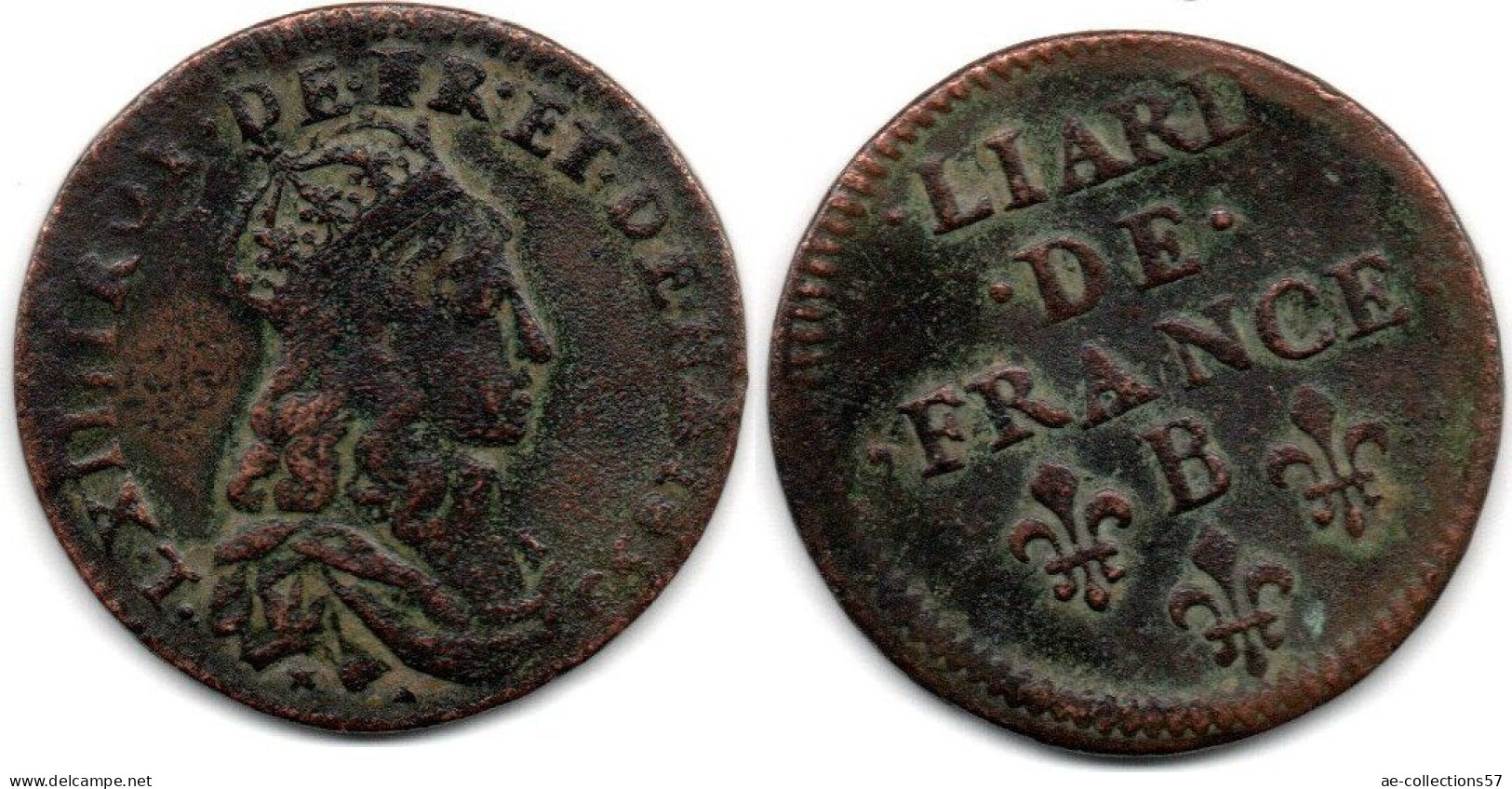 MA 33879 / France - Frankreich Liard De France 1655 B Louis XIV TTB - 1643-1715 Louis XIV The Great