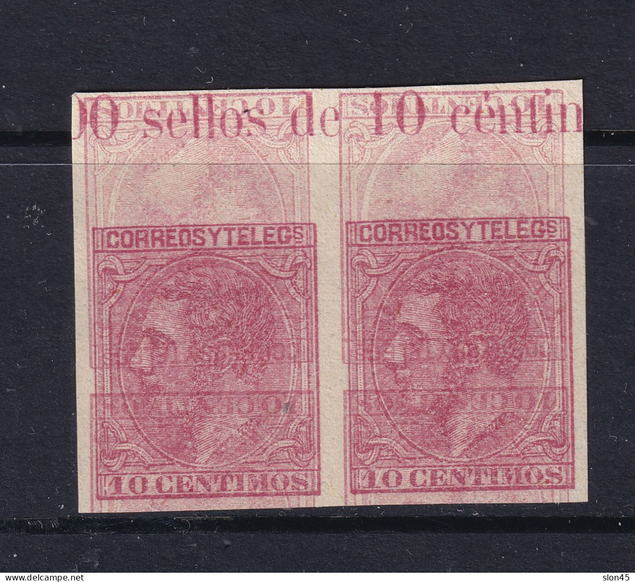 Spain 1879 1c Double Print  One Inverted Imperf MNG 16028 - Erreurs Sur Timbres