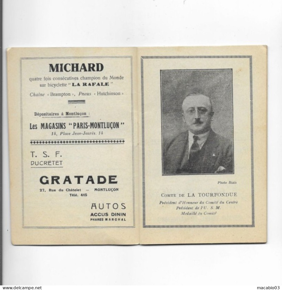 Vieux Papiers - Calendrier De L' Union Sportive Montluçonnaise Rugby Saison 1933 -1934 - Tamaño Pequeño : 1921-40