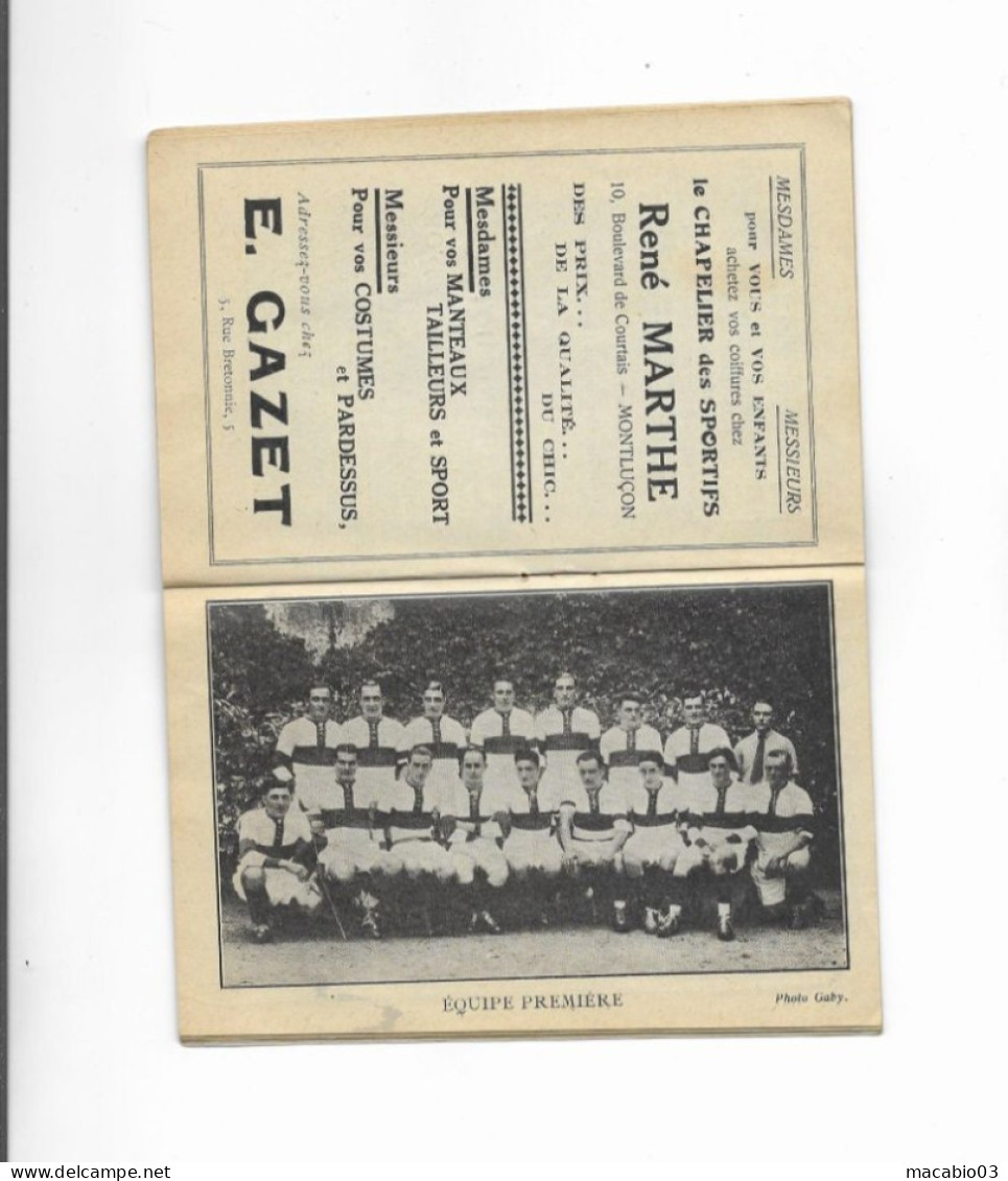 Vieux Papiers - Calendrier De L' Union Sportive Montluçonnaise Rugby Saison 1933 -1934 - Petit Format : 1921-40