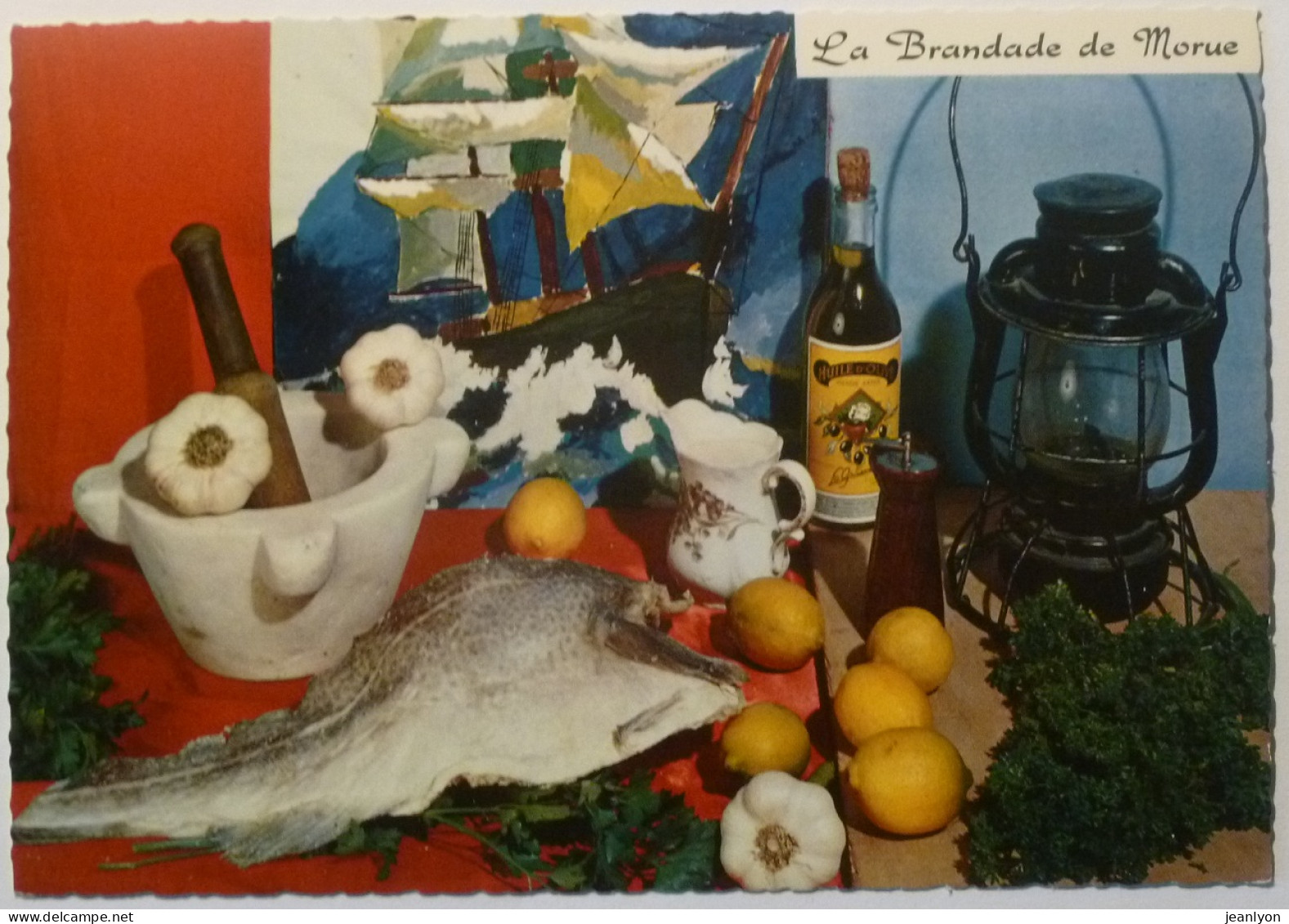 POISSON / BRANDADE DE MORUE - RECETTE CUISINE / Citron - Oignon - Bouteille Huile Olive - Fish & Shellfish