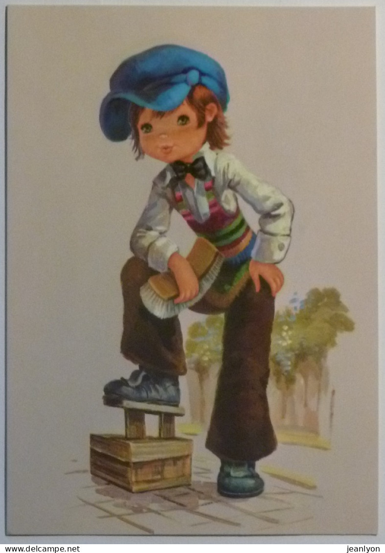 METIER CIREUR DE CHAUSSURES - Enfant Avec Brosse Dans La Main - Illustrateur Non Signé - Carte Postale Moderne - Vendedores Ambulantes