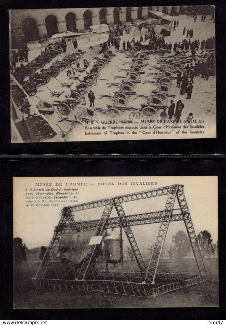 R716  /  14 Cartes Postales Musée De L'Armée 1914-1918 PARIS  (Canons/mines/obus/crapouillot Etc - Musées