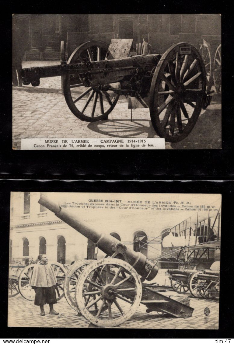 R716  /  14 Cartes Postales Musée De L'Armée 1914-1918 PARIS  (Canons/mines/obus/crapouillot Etc - Museum