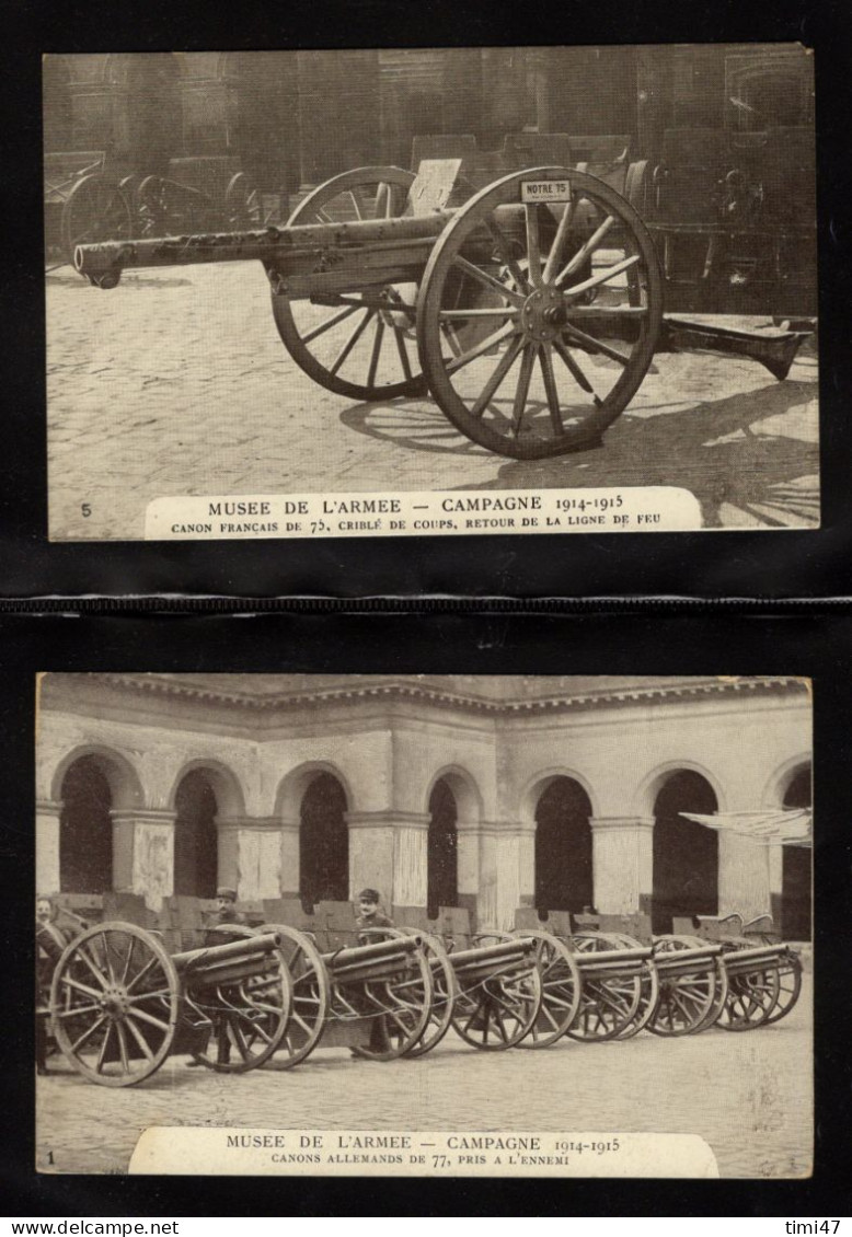 R716  /  14 Cartes Postales Musée De L'Armée 1914-1918 PARIS  (Canons/mines/obus/crapouillot Etc - Musées