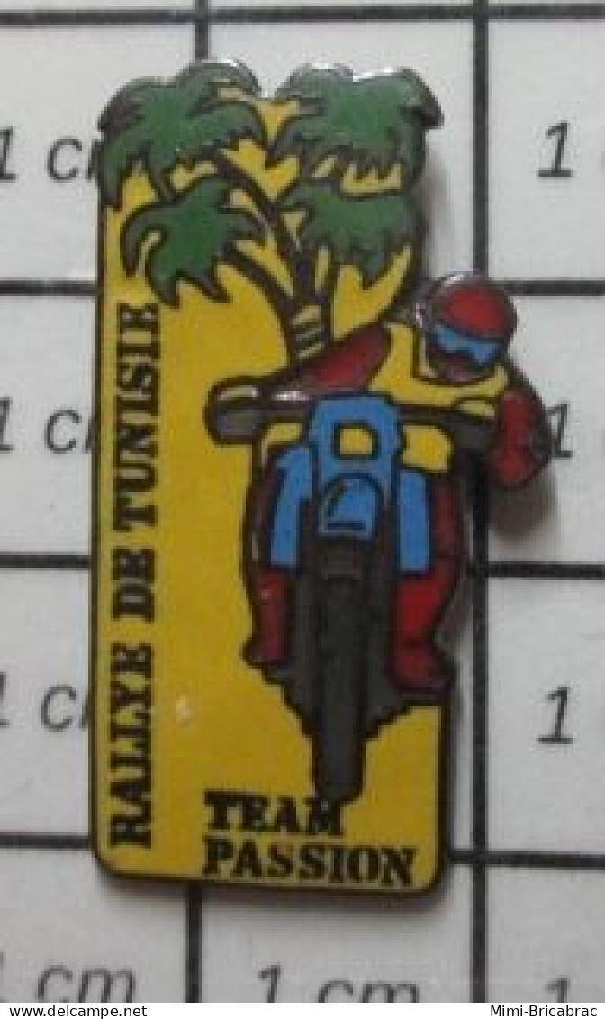 713A  Pin's Pins / Beau Et Rare / MOTOS / RALLYE DE TUNISIE TEAM PASSION - Motorfietsen