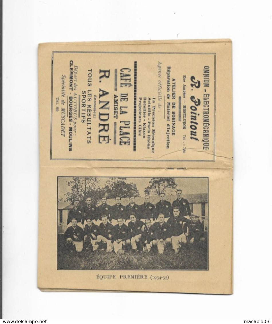 Vieux Papiers - Calendrier De L' Union Sportive Montluçonnaise Rugby Saison 1935 -1936 - Tamaño Pequeño : 1921-40