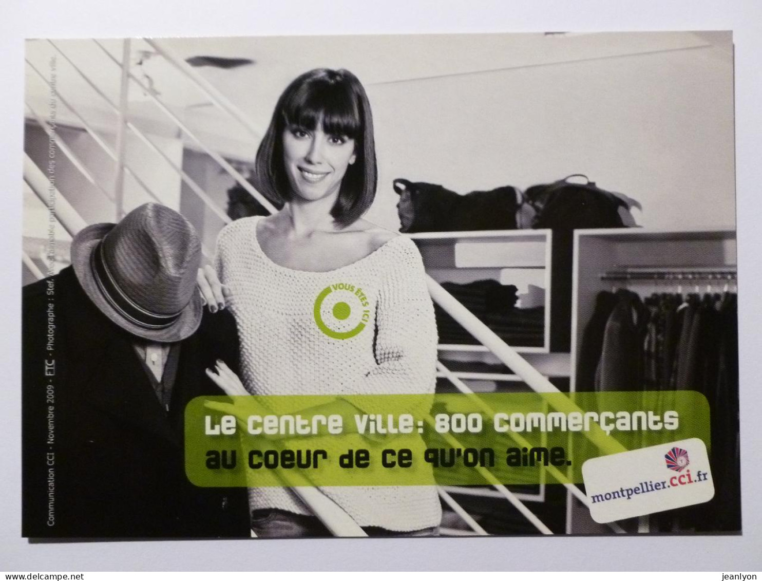 COMMERCE / MAGASIN VETEMENTS - Femme / Habillement / Chapeau - Carte Publicitaire Commençants Montpellier - Negozi