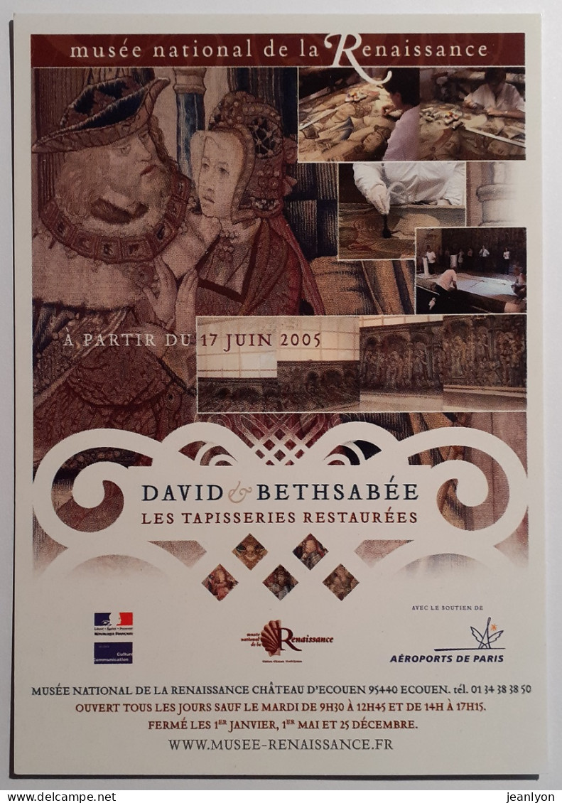 TENTURE DAVID ET BETHSABEE - Tapisserie Restaurée / Art - Carte Publicitaire Musée Renaissance - Objets D'art