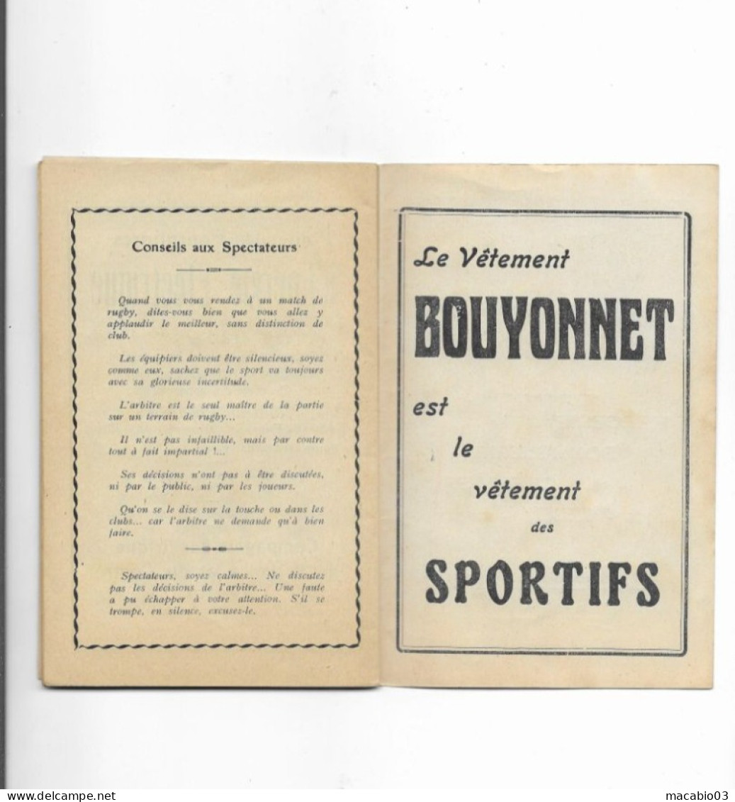 Vieux Papiers - Calendrier De L' Union Sportive Montluçonnaise Rugby Saison 1936 -1937 - Tamaño Pequeño : 1921-40