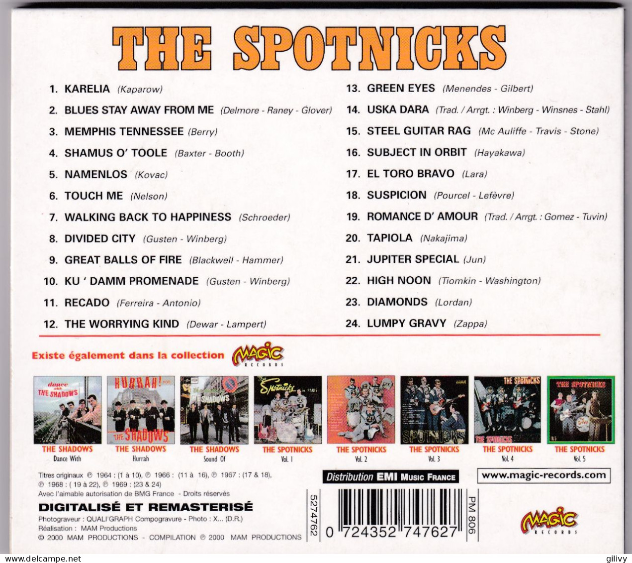 Album CD : THE SPOTNICKS  " N° 6 " - Strumentali