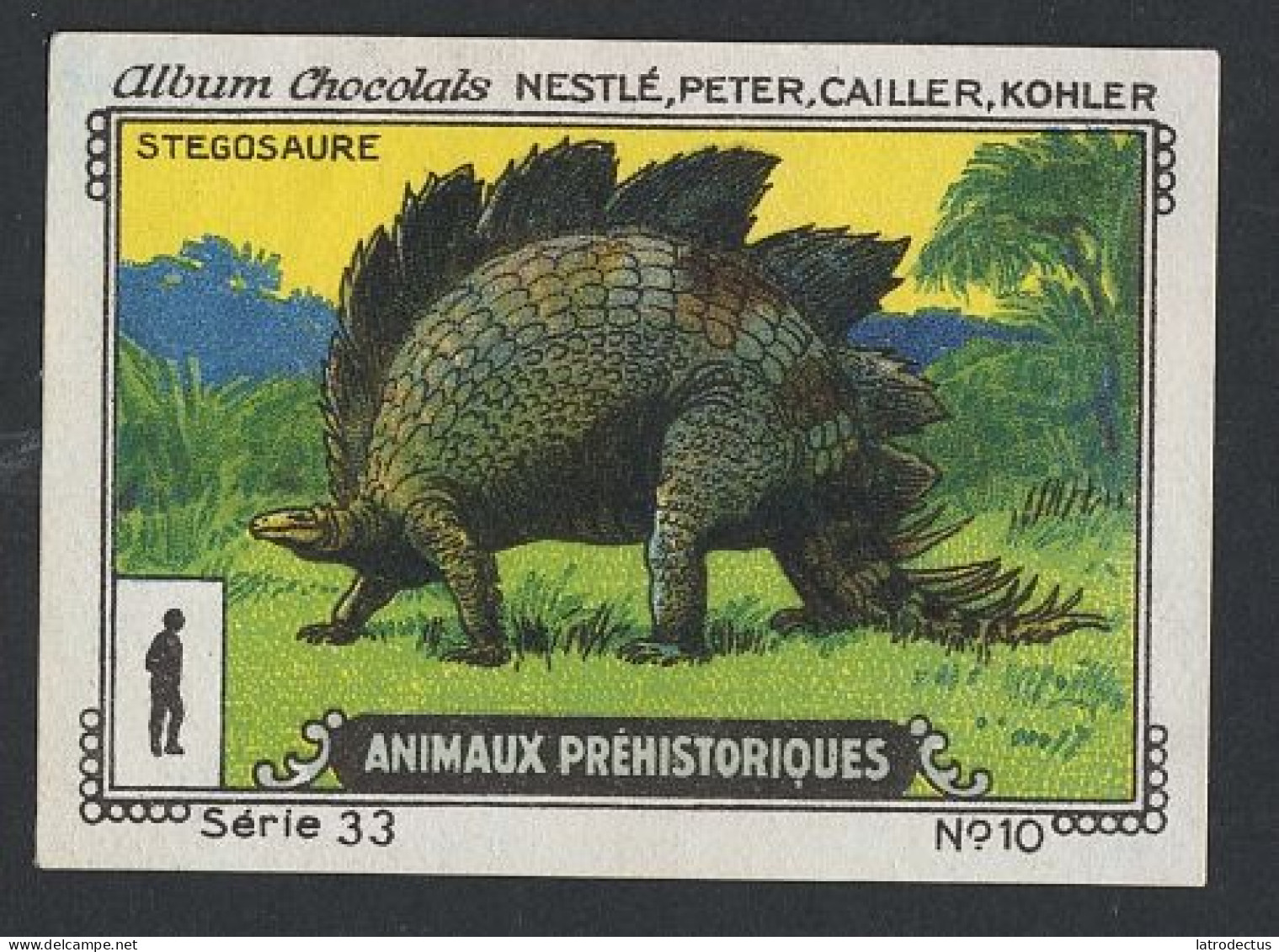 Nestlé - 33 - Animaux Préhistoriques, Prehistoric Animals - 10 - Stegosaurus, Stegosaure - Nestlé