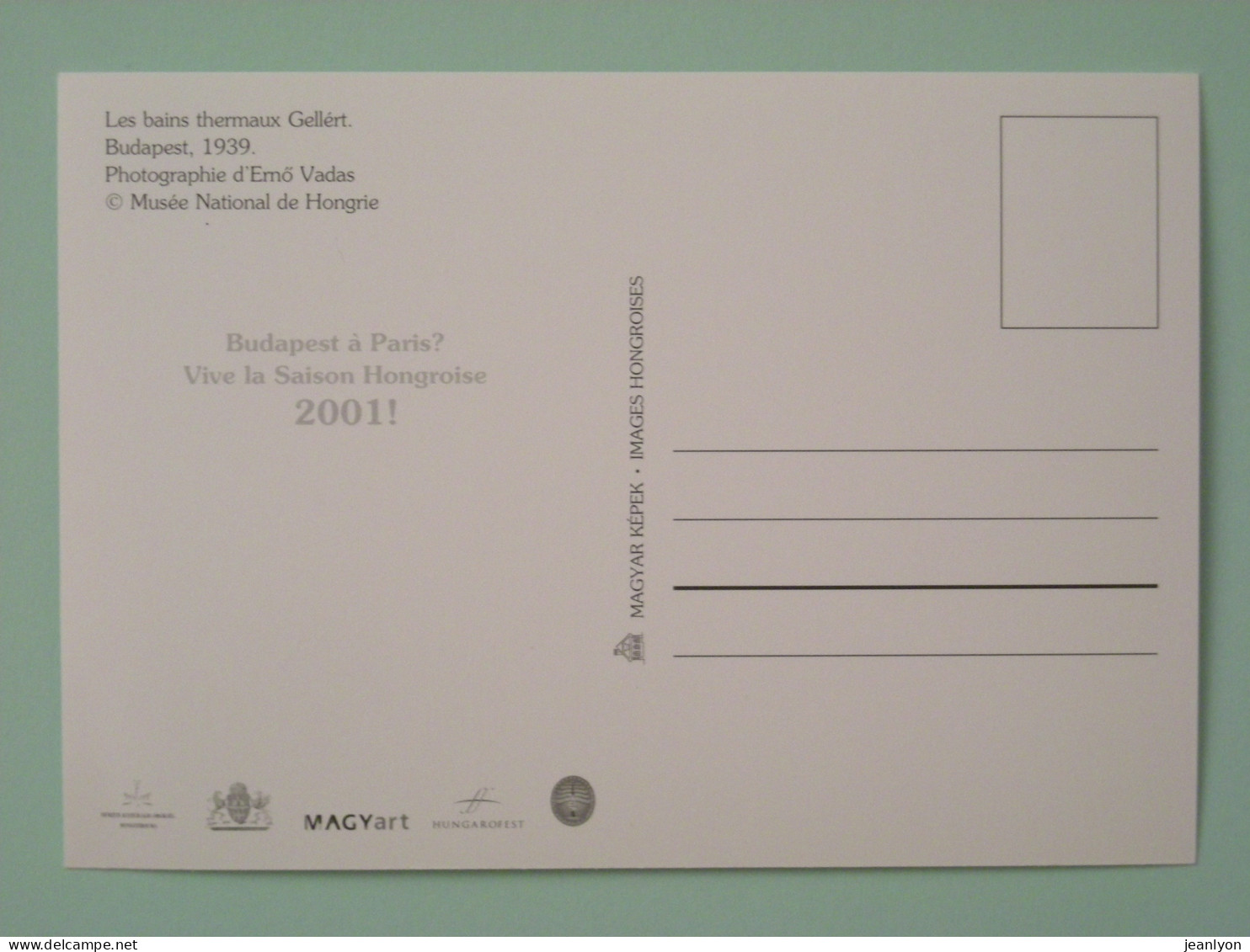 BAINS THERMAUX GELLERT - Nageur / Natation - Carte Postale Publicitaire Moderne De Hongrie / Budapest - Natation