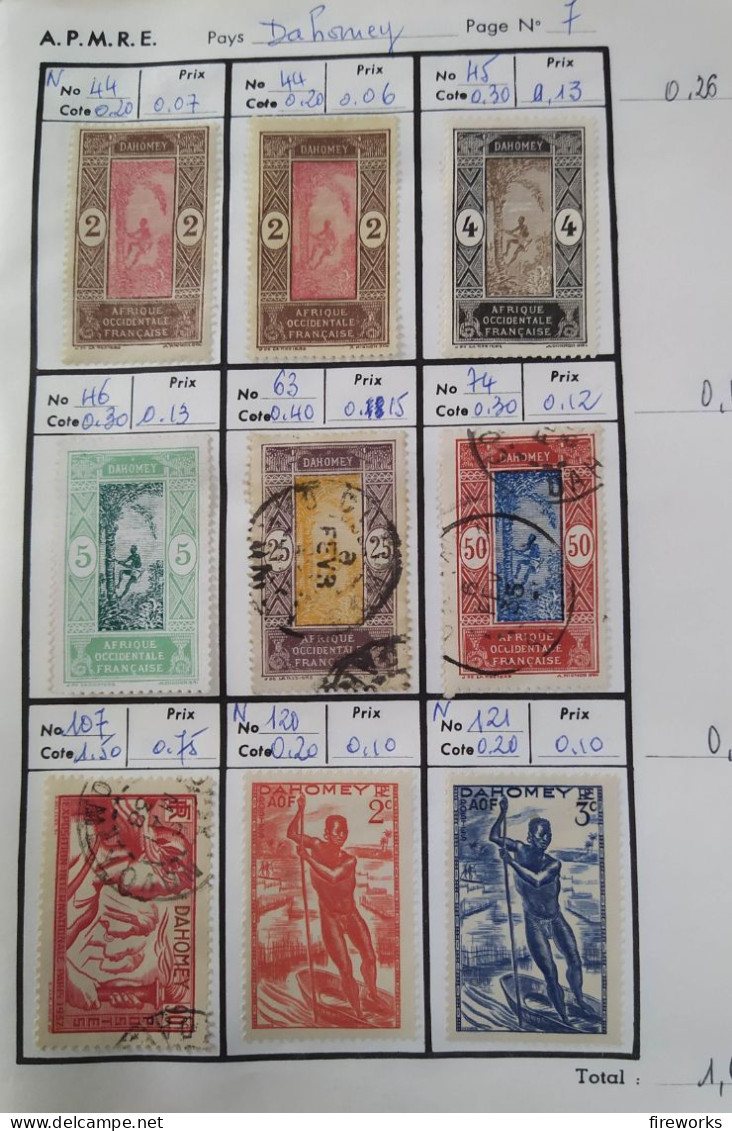 145 Timbres Colonies Françaises (AOF - Dahomey - Guinée - Cameroun) - Used Stamps