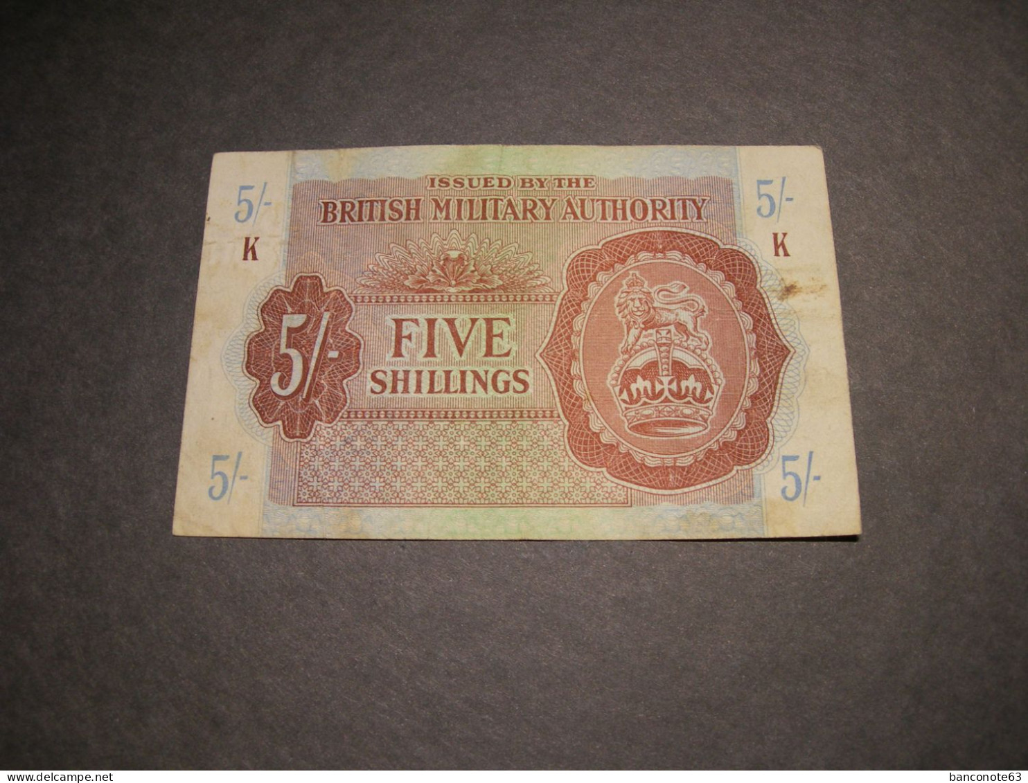 British Military Authority 5 Shillings - Autorità Militare Britannica