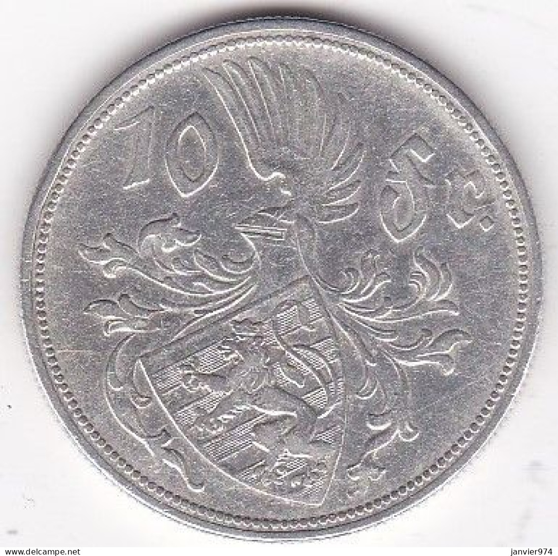 Luxembourg 10 Francs 1929 , Charlotte , En Argent, KM# 39 - Luxemburg