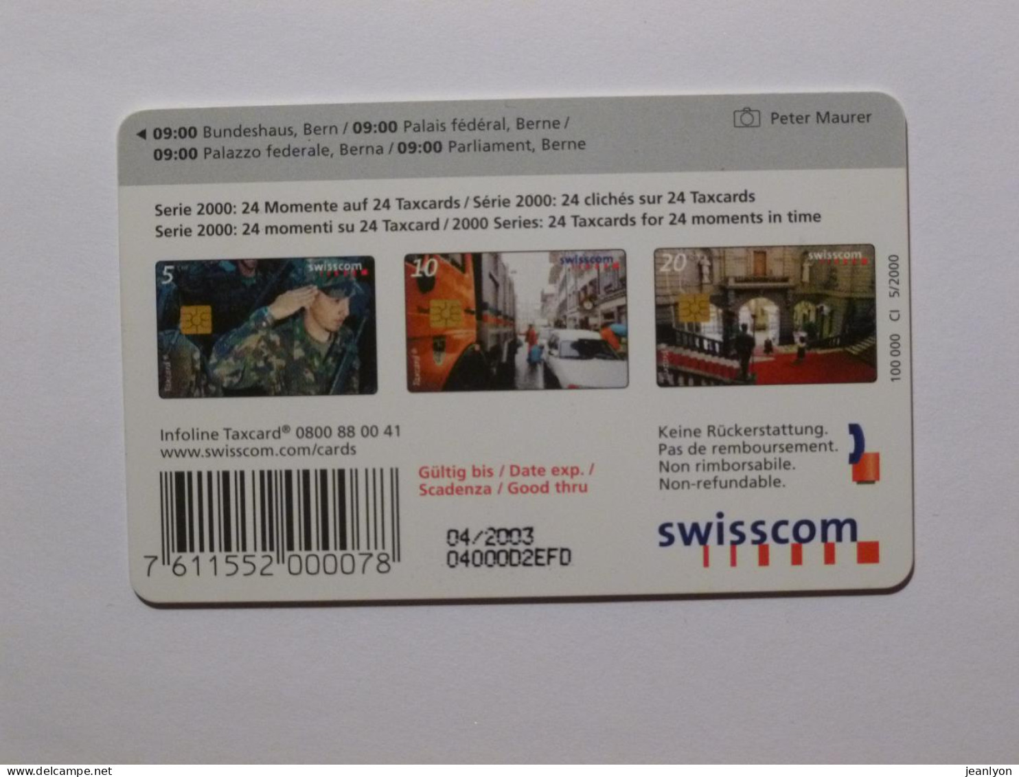 PALAIS FEDERAL - BERNE - Batiment / Statue / Escalier - Télécarte Suisse Swisscom - Paysages