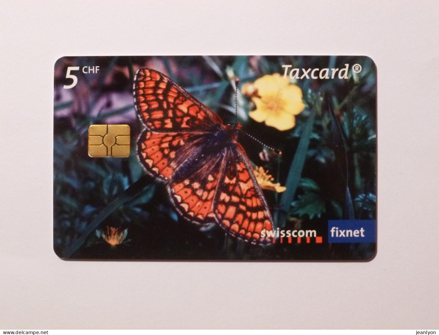 PAPILLON / FLEUR - Damier De La Sucisse - Insecte - Télécarte Suisse Swisscom - Farfalle