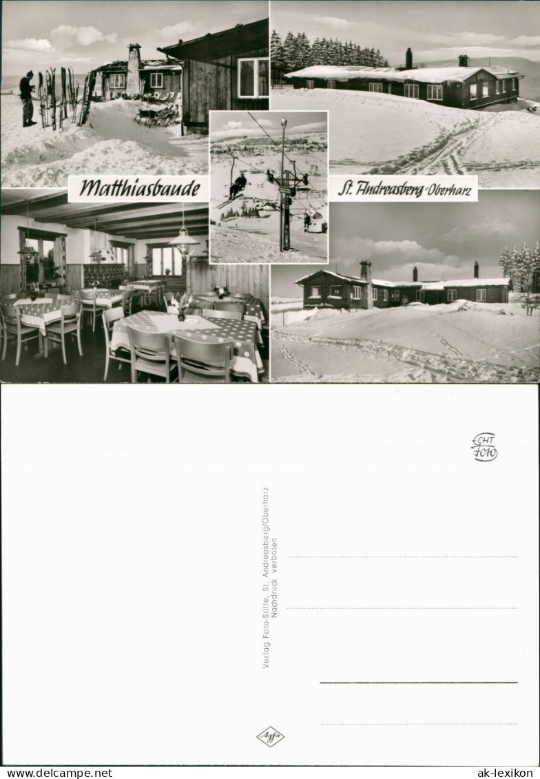 Sankt Andreasberg-Braunlage Gaststätte Unterkunft Matthiasbaude Innen & A 1970 - St. Andreasberg