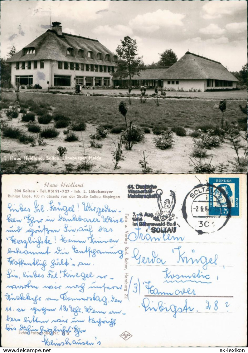 Ansichtskarte Soltau Haus Heidland Inh. L. Lübelsmeyer 1964 - Soltau