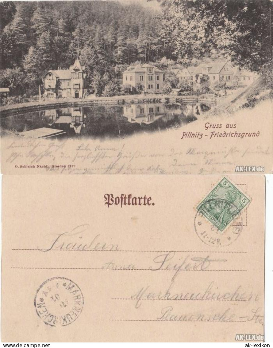 Ansichtskarte Pillnitz Gruss Aus... Friedrichsgrund 1901 - Pillnitz
