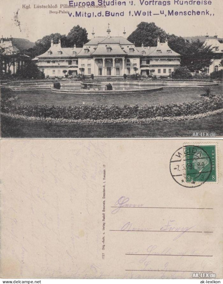 Ansichtskarte Pillnitz Lustschloß  Bergpalais 1920 - Pillnitz