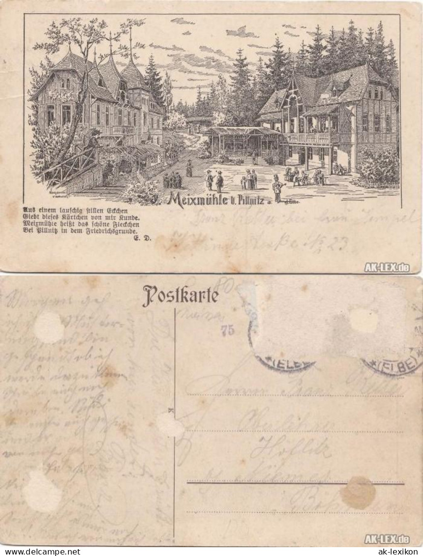 Ansichtskarte Pillnitz Meixmühle - Nach Einem Kupferstich 1906 - Pillnitz