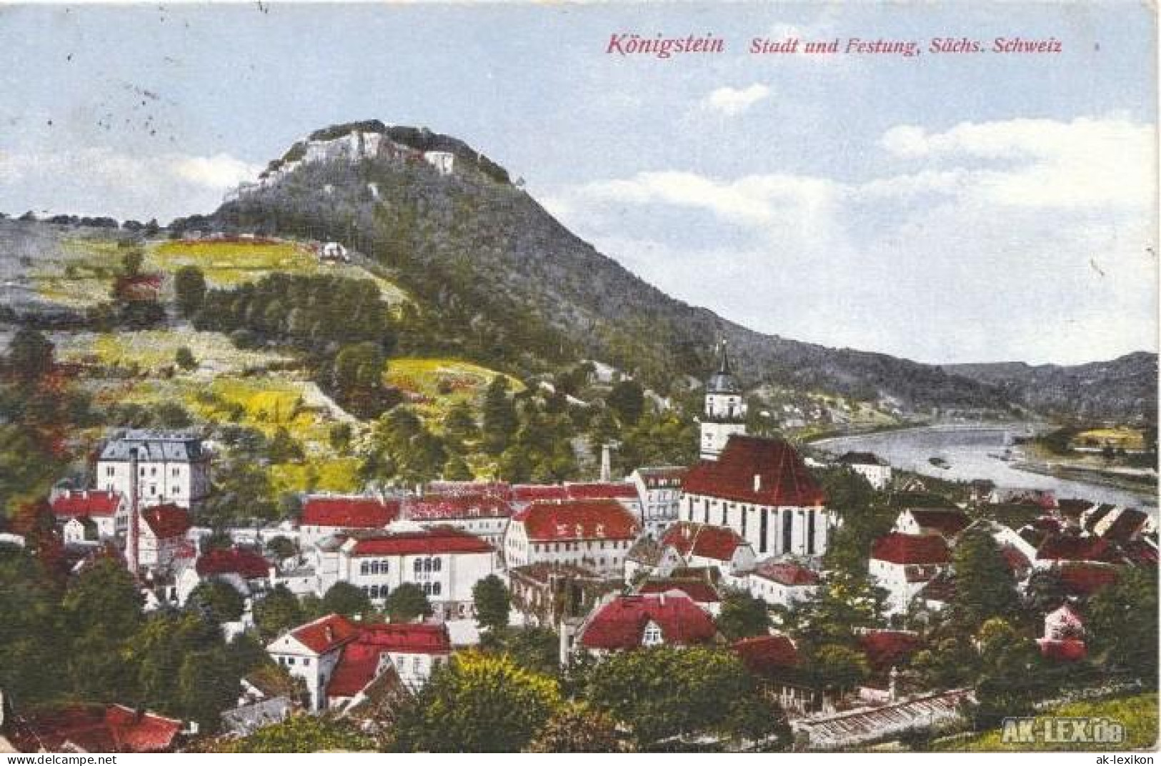 Königstein (Sächsische Schweiz) Panorama Und Festung Gel. 1932 1926 - Koenigstein (Saechs. Schw.)