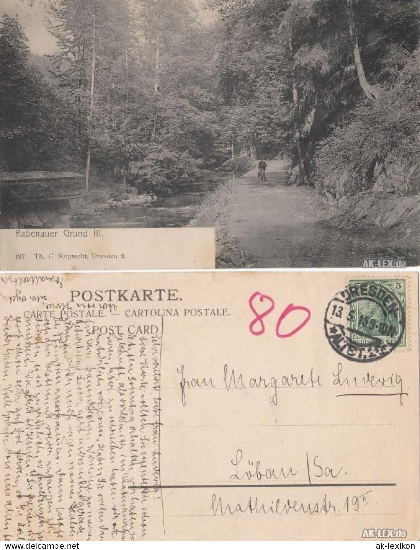 Ansichtskarte Rabenau Rabenauer Grund Gel. 1915 1915 - Rabenau