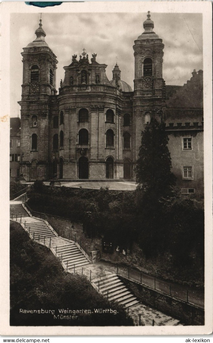 Ansichtskarte Ravensburg Weingarten Württbg. Münster Kirche 1940 - Ravensburg