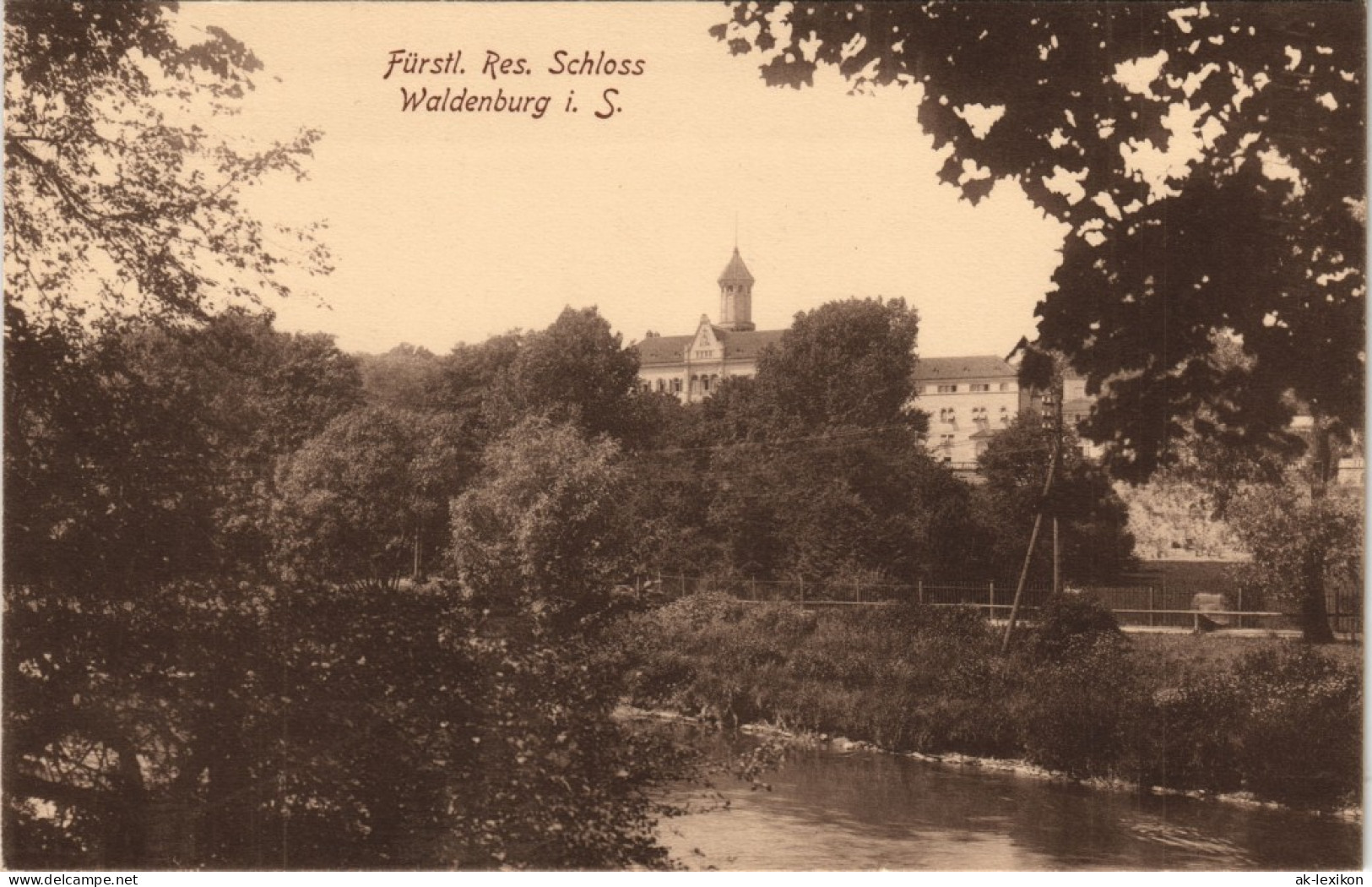 Ansichtskarte Waldenburg (Sachsen) Schloss Und Flußpartie 1913 - Waldenburg (Sachsen)