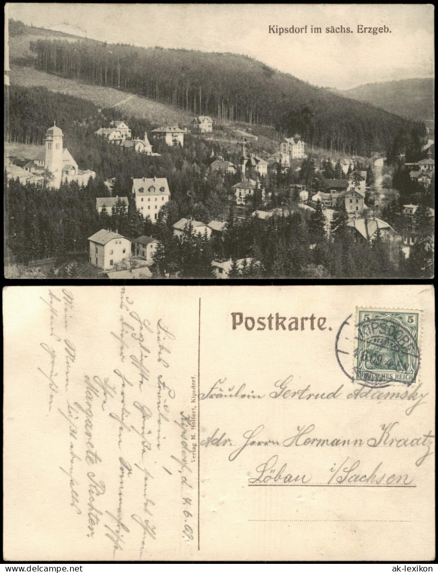 Ansichtskarte Kipsdorf-Altenberg (Erzgebirge) Stadtpartie 1909 - Kipsdorf