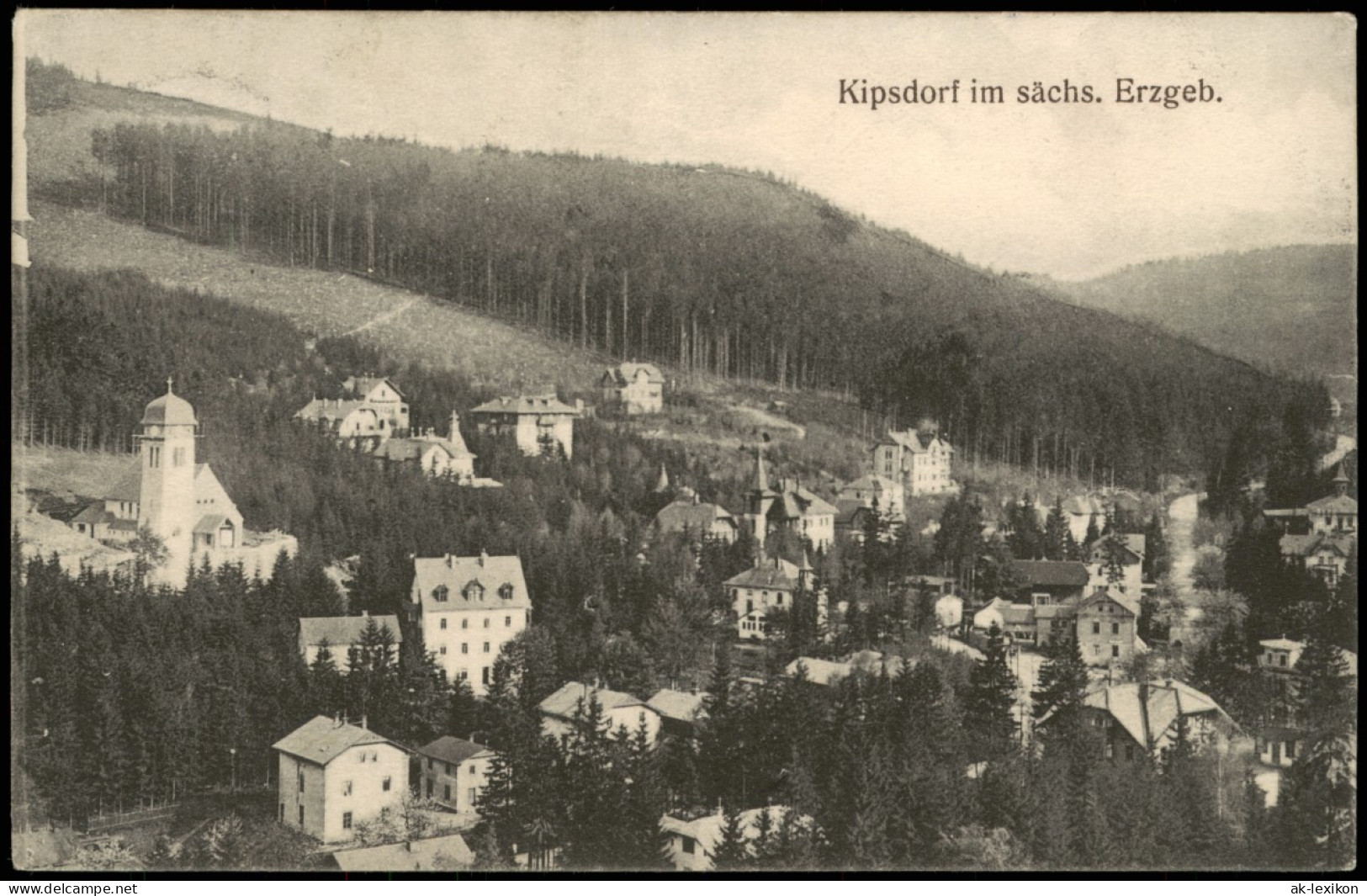 Ansichtskarte Kipsdorf-Altenberg (Erzgebirge) Stadtpartie 1909 - Kipsdorf