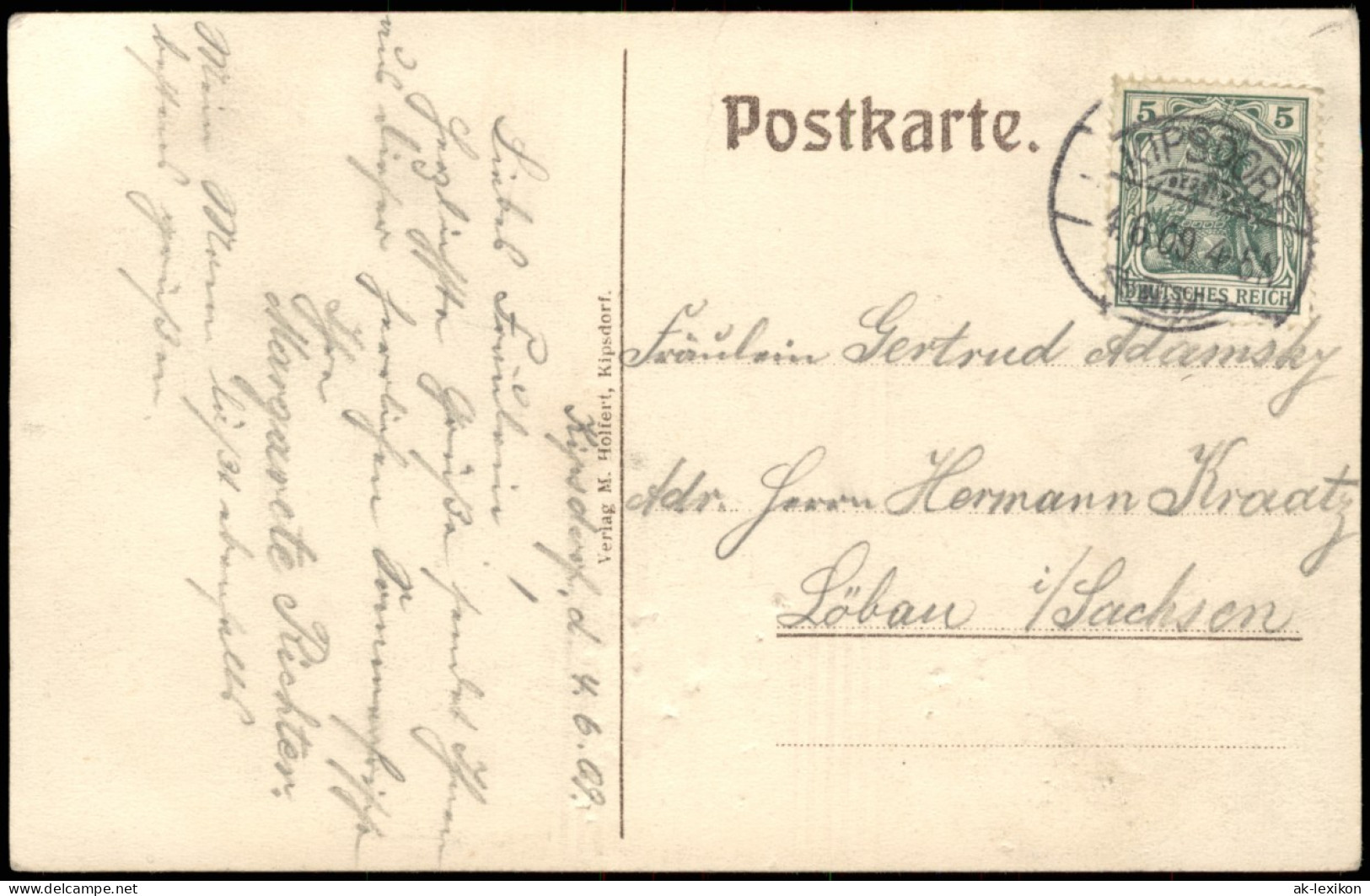 Ansichtskarte Kipsdorf-Altenberg (Erzgebirge) Stadtpartie 1909 - Kipsdorf