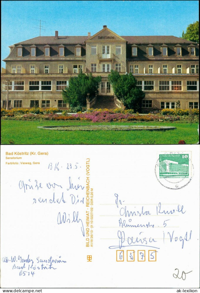 Ansichtskarte Bad Köstritz Sanatorium 1986/1989 - Bad Koestritz