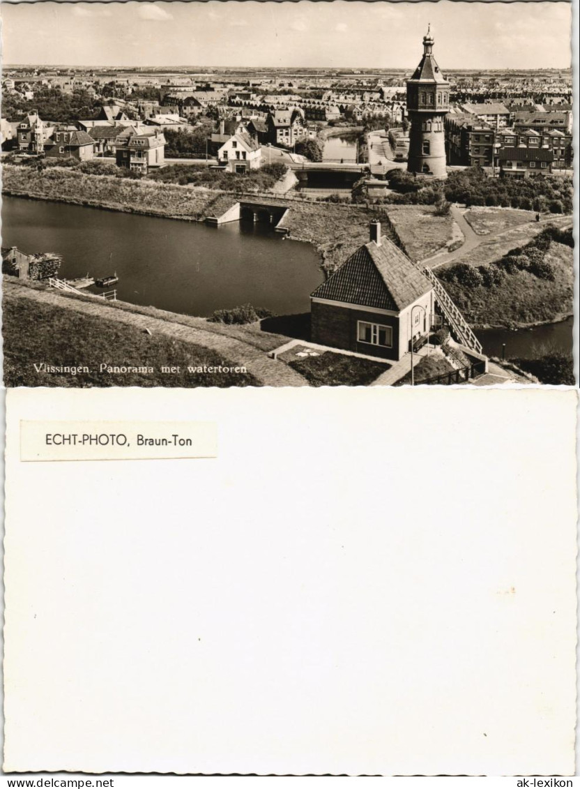 Postkaart Vlissingen Panorama Met Watertoren 1950 - Vlissingen