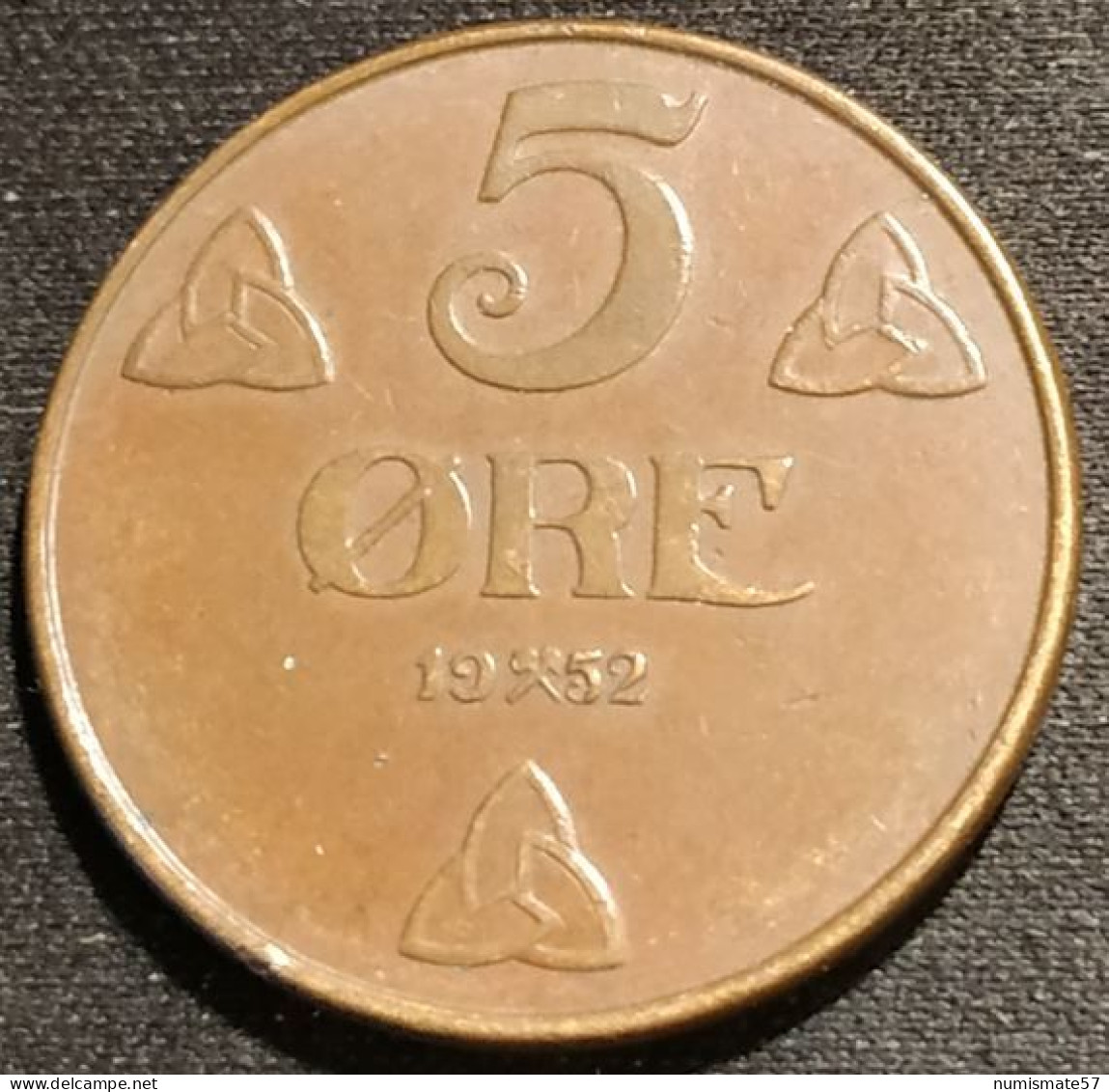 NORVEGE - NORWAY - 5 ORE 1952 - Haakon VII - KM 368 - ( øre ) - Norvège