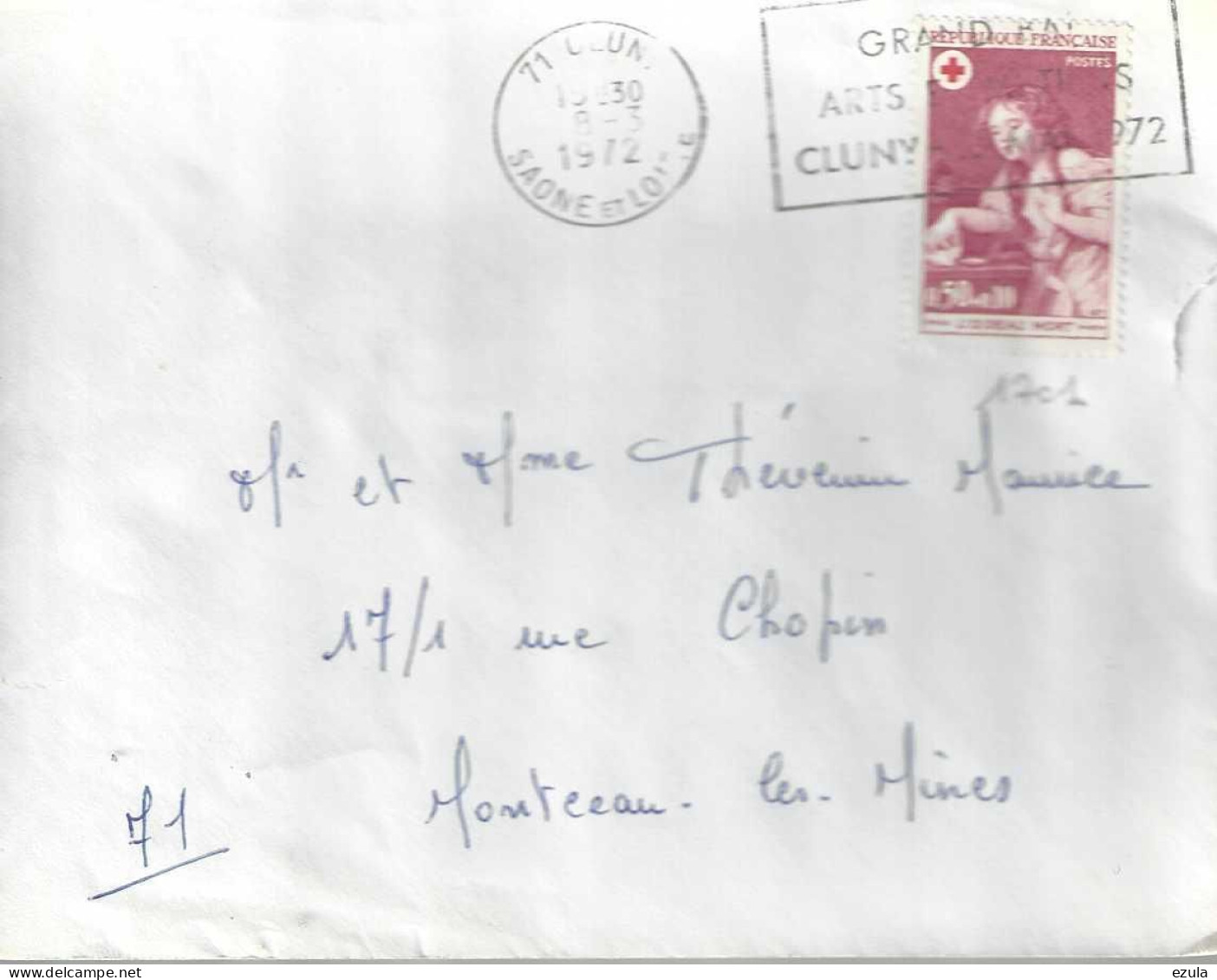 Lettre Affranchie Avec Timbre N° 1701 Le 8/3/72 - Tarifs Postaux