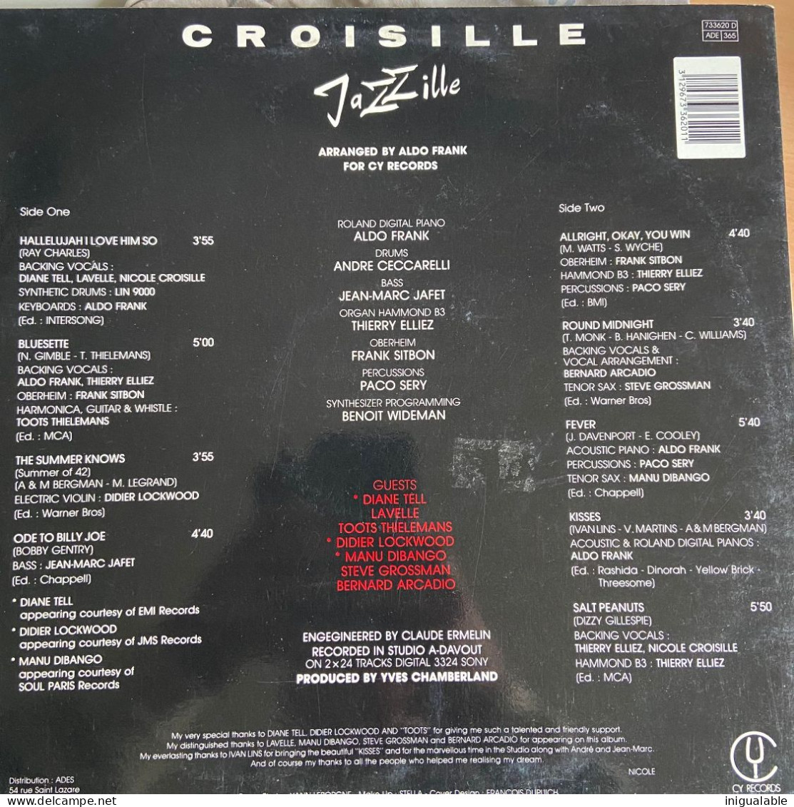 Nicole Croisille - Jazzille (LP, Album) 1987 VG+ / VG+ - Otros - Canción Francesa