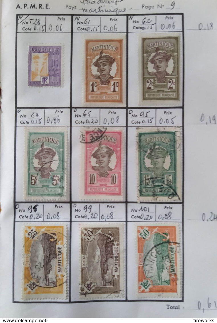 146 Timbres Colonies Françaises (AOF - AEF - Réunion - Guyane - Océanie - etc...)